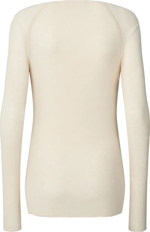 Langærmet T-Shirt - Amalie Uld, Off White