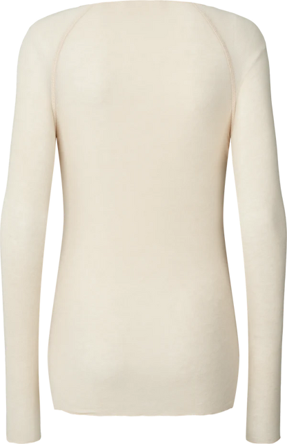 Langærmet T-Shirt - Amalie Uld, Off White