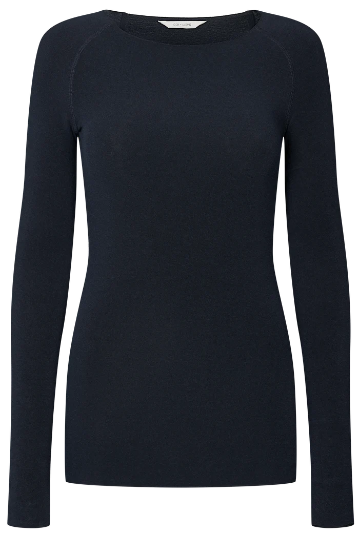 Langærmet T-Shirt - Thyra, Midnight Blue