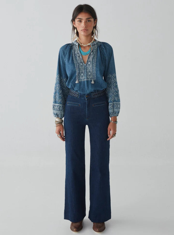 Bluse - Denim Romance Audrey, Blue Moon