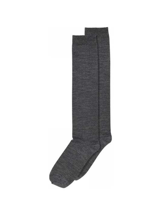 Knæstrømper - Wool/Cotton, Dark Grey Melange