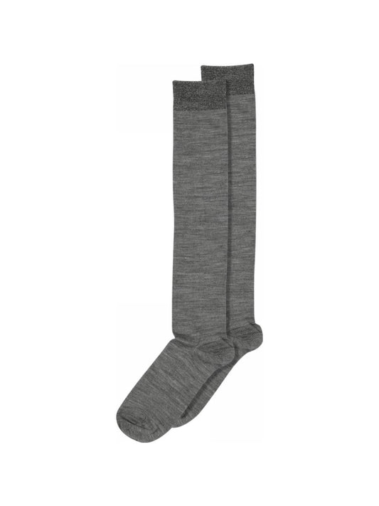 Knæstrømper - Wool/Silk, Medium Grey Melange