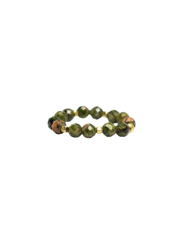 Ring - Stone Dot, Unakite