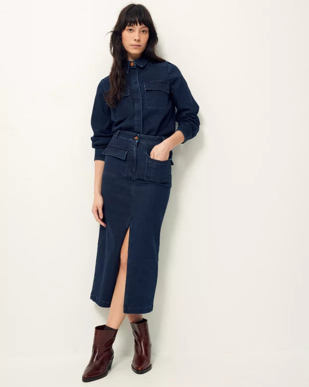 Nederdel - Uptown, Denim Blue