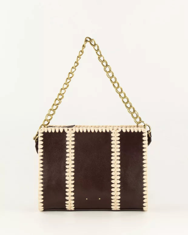 Taske - Farawa Leather, Dark Brown Wool