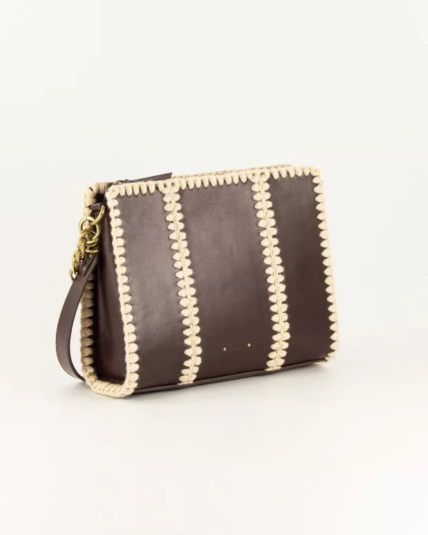 Taske - Farawa Leather, Dark Brown Wool