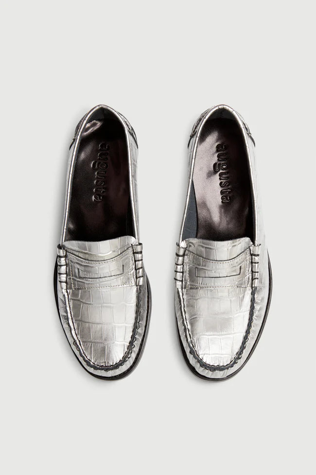 Loafers - Zoe, Croco Silver