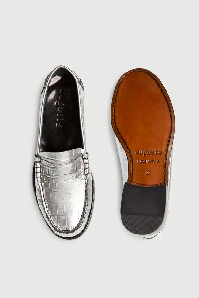 Loafers - Zoe, Croco Silver