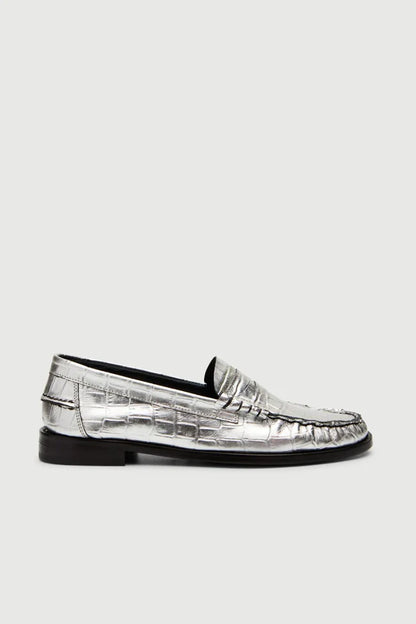 Loafers - Zoe, Croco Silver